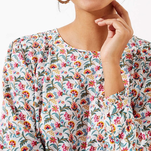 Loft Floral Puff Sleeve Blouse - Picture 3 of 6